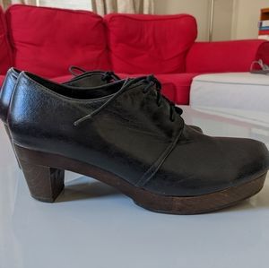 J. Jill platform wood heel lace-up booties, size 8.5